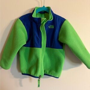 The North Face Lime Green and Royal Blue Fleece Jacket